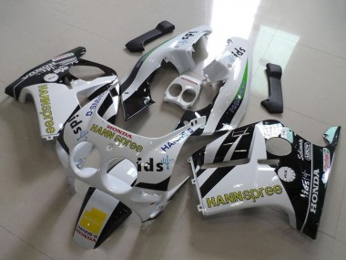 Shop 1988-1989 Honda CBR250RR MC19 Motorcycle Fairings - White Yellow Glossy Black Hannspree