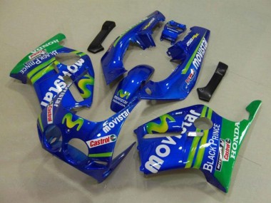 Shop 1988-1989 Honda CBR250RR MC19 Motorcycle Fairings - Blue Green White MoviStar Red Castrol