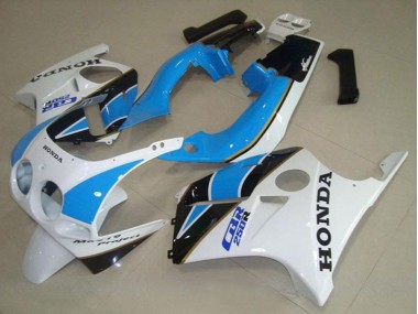 Shop 1988-1989 Honda CBR250RR MC19 Motorcycle Fairing - White Light Blue Glossy Black