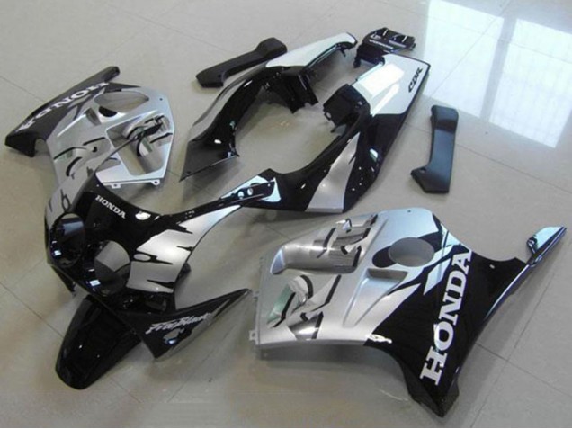 1988-1989 Honda CBR250RR MC19 Motorcycle Fairings - Silver Glossy Black