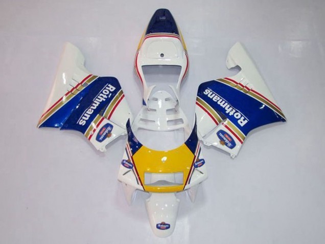 1994-1996 Honda NSR250R MC28 P4 Motorcycle Fairings - White Blue Yellow Gold Rothmans