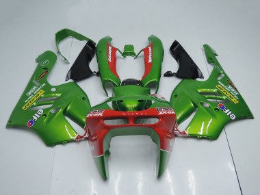 Shop 1994-1997 Kawasaki ZX9R Motorcycle Fairings - Green Red Elf Dunlop