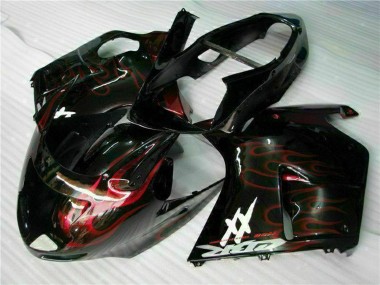 Shop 1996-2007 Honda CBR1100XX Blackbird Abs Motorcycle Fairing - Glossy Black Red Flame