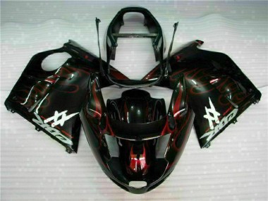 Shop 1996-2007 Honda CBR1100XX Blackbird Abs Motorcycle Fairing - Glossy Black Red Flame
