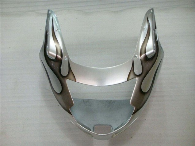 1996-2007 Honda CBR1100XX Blackbird Motorcycle Fairing - Silver Black Flame
