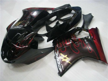 Shop 1996-2007 Honda CBR1100XX Blackbird Abs Motorcycle Fairings - Glossy Black Red Flame