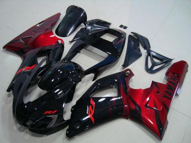 1998-1999 Yamaha YZF R1 Motorcycle Fairings - Glossy Black Red