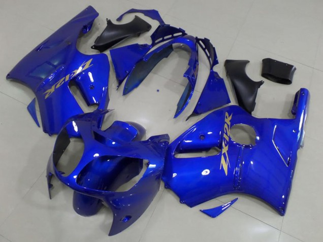 2000-2001 Kawasaki ZX12R Motorcycle Fairings - Blue Gold Decals