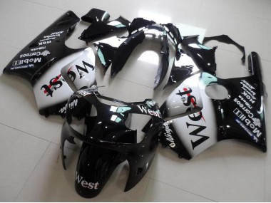 Shop 2000-2001 Kawasaki ZX12R Motorcycle Fairings - Glossy Black White West