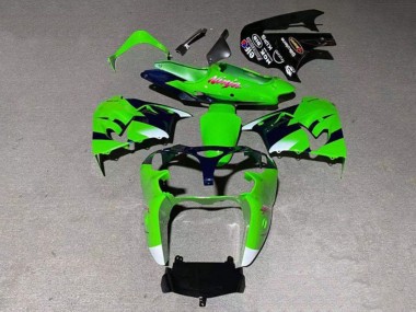 Shop 2000-2001 Kawasaki ZX9R Motorcycle Fairing - Green White Glossy Black