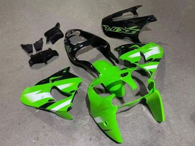 Shop 2000-2001 Kawasaki ZX9R Motorcycle Fairings - Green White Glossy Black