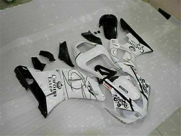 2000-2001 Yamaha YZF R1 Motorcycle Fairings - White Black Corona Extra
