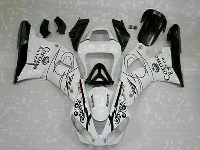 2000-2001 Yamaha YZF R1 Motorcycle Fairings - White Black Corona Extra