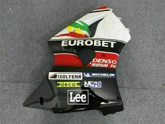 2000-2002 Kawasaki ZX6R Motorcycle Fairings - White Red Yellow Green Glossy Black Star EuroBet