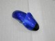 2000-2002 Kawasaki ZX6R Motorcycle Fairings - Blue Glossy Black Elf Bridgestone