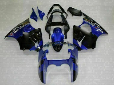 Shop 2000-2002 Kawasaki ZX6R Motorcycle Fairings - Blue Glossy Black Elf Bridgestone