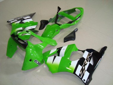 Shop 2000-2002 Kawasaki ZX6R Motorcycle Fairings - Green White Black 636