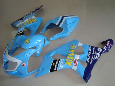 Shop 2000-2002 Suzuki GSXR 1000 Motorcycle Fairings - Light Blue Yellow Black White Yellow Rizla