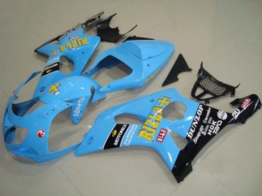 Shop 2000-2002 Suzuki GSXR 1000 Motorcycle Fairings - Light Blue Yellow Black Rizla