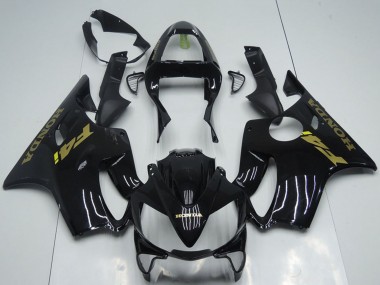 Shop 2001-2003 Honda CBR600 F4i Motorcycle Fairings - Glossy Black Gold Decals