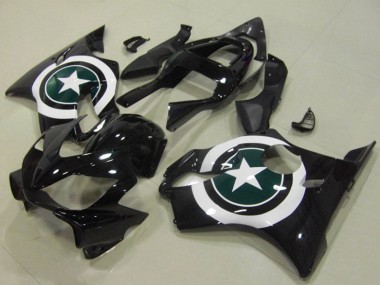 Shop 2001-2003 Honda CBR600 F4i Motorcycle Fairings - White Glossy Black Star