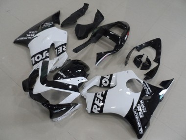 Shop 2001-2003 Honda CBR600 F4i Motorcycle Fairings - White Glossy Black Repsol