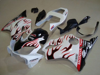 Shop 2001-2003 Honda CBR600 F4i Motorcycle Fairings - White Red Glossy Black Flame