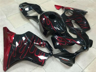 Shop 2001-2003 Honda CBR600 F4i Motorcycle Fairing - Glossy Black Red Flame