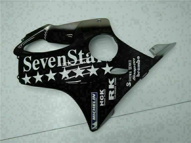 2001-2003 Honda CBR600 F4i Motorcycle Fairings - Glossy Black Silver SevenStars
