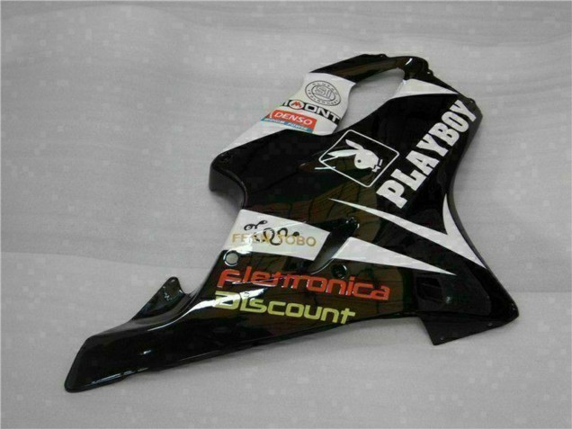 2001-2003 Honda CBR600 F4i Motorcycle Fairings - White Yellow Glossy Black Playboy