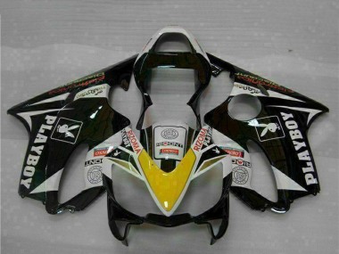 Shop 2001-2003 Honda CBR600 F4i Motorcycle Fairings - White Yellow Glossy Black Playboy
