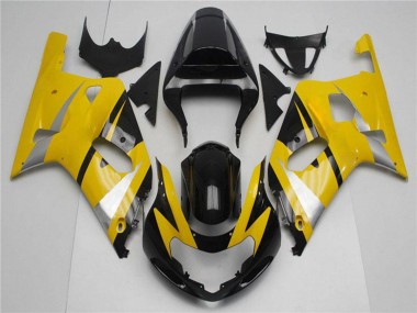 Shop 2001-2003 Suzuki GSXR 600/750 Motorcycle Fairings - Yellow Silver Glossy Black