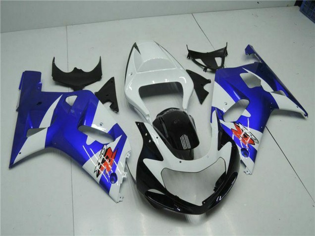2001-2003 Suzuki GSXR 600/750 Motorcycle Fairings - White Blue Black