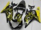 2001-2003 Suzuki GSXR 600/750 Motorcycle Fairings - Glossy Black Yellow Flame
