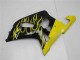 2001-2003 Suzuki GSXR 600/750 Motorcycle Fairings - Glossy Black Yellow Flame