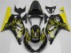 2001-2003 Suzuki GSXR 600/750 Motorcycle Fairings - Glossy Black Yellow Flame