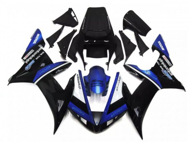 2002-2003 Yamaha YZF R1 Motorcycle Fairings - Black White Blue