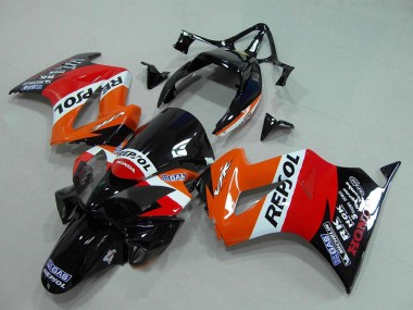 Shop 2002-2013 Honda VFR 800 Motorcycle Fairing - Orange White Red Glossy Black Repsol
