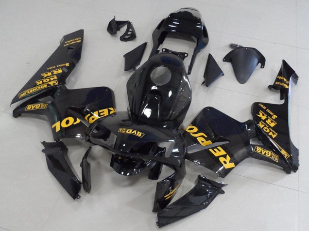 2003-2004 Honda CBR600RR Motorcycle Fairings - Glossy Black Gold Repsol