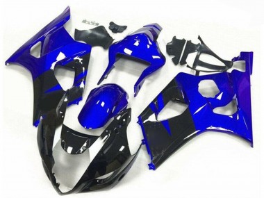Shop 2003-2004 Suzuki GSXR 1000 Motorcycle Fairings - Blue Glossy Black Stripe