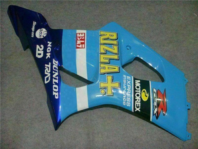 2003-2004 Suzuki GSXR 1000 Motorcycle Fairings - Blue White Yellow Rizla