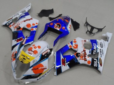 Shop 2003-2004 Suzuki GSXR 1000 Motorcycle Fairings - White Blue Red Yellow Pepe Phone