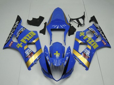 Shop 2003-2004 Suzuki GSXR 1000 Motorcycle Fairing - Blue Gold Black Rizla