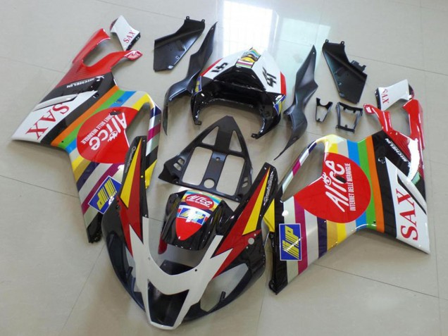 2003-2006 Aprilia RSV1000 Motorcycle Fairings - White Red Black Green Yellow Alice Sax