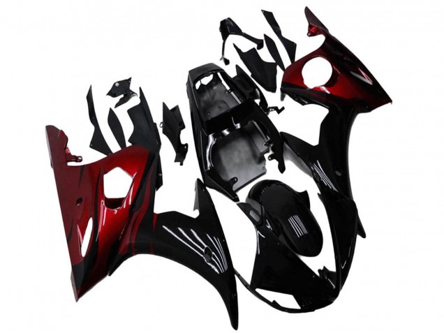 2003-2004 Yamaha YZF R6 Motorcycle Fairing Kits - Glossy Black Red