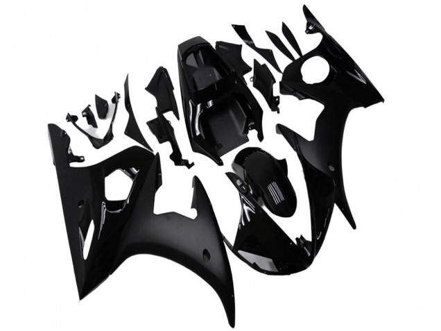 2003-2004 Yamaha YZF R6 Motorcycle Fairings - Glossy Black Matte Black