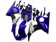 2003-2004 Yamaha YZF R6 Motorcycle Fairings - Blue White Glossy Black