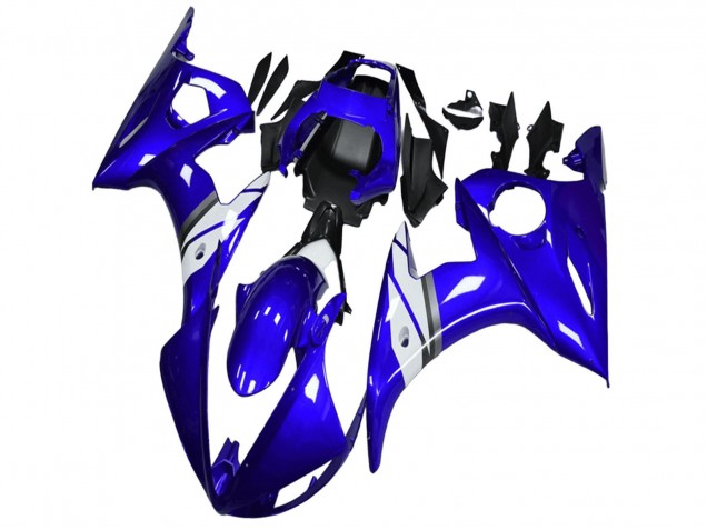 2003-2004 Yamaha YZF R6 Motorcycle Fairings - Blue White