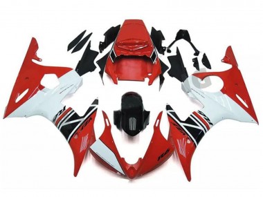 Shop 2003-2004 Yamaha YZF R6 Motorcycle Fairing - Red White Glossy Black
