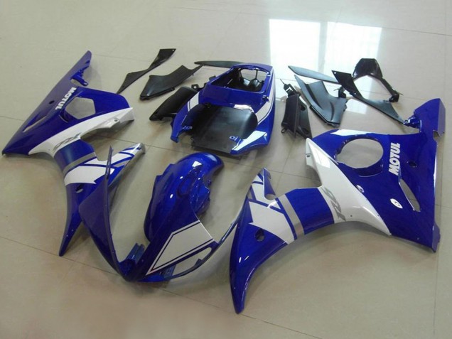 2003-2004 Yamaha YZF R6 Motorcycle Fairings - Blue White Silver